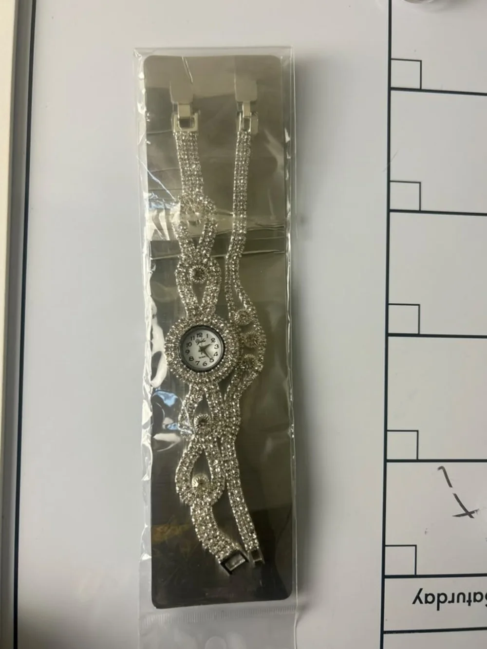 Women's Silver Crystal Bracelet Watch - Elegant Sparkle